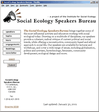 Social Ecology Speakers Bureau